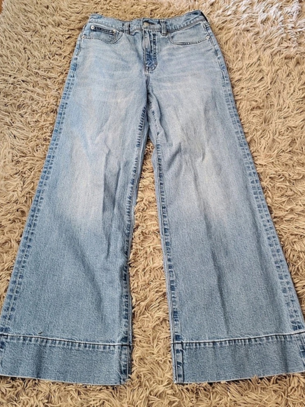 J.Crew 96 Denim Trouser Wide Leg Jeans in Blue Waist 27